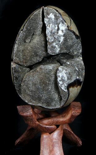 Septarian Dragon Egg Geode - Brown Crystals #36051